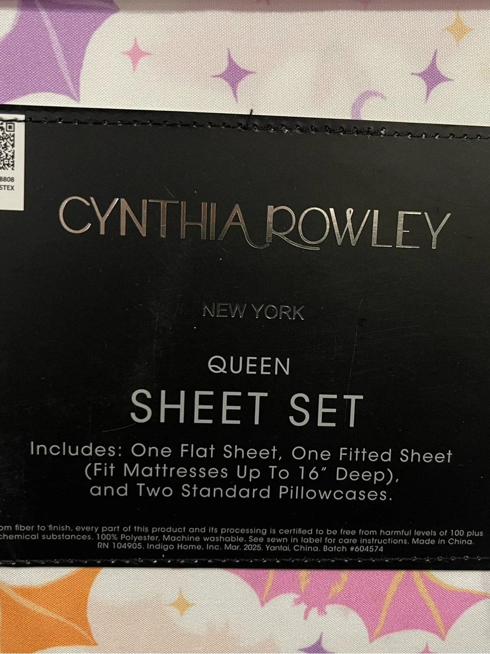Halloween CYNTHIA ROWLEY Happy Bats Queen Sheet Set